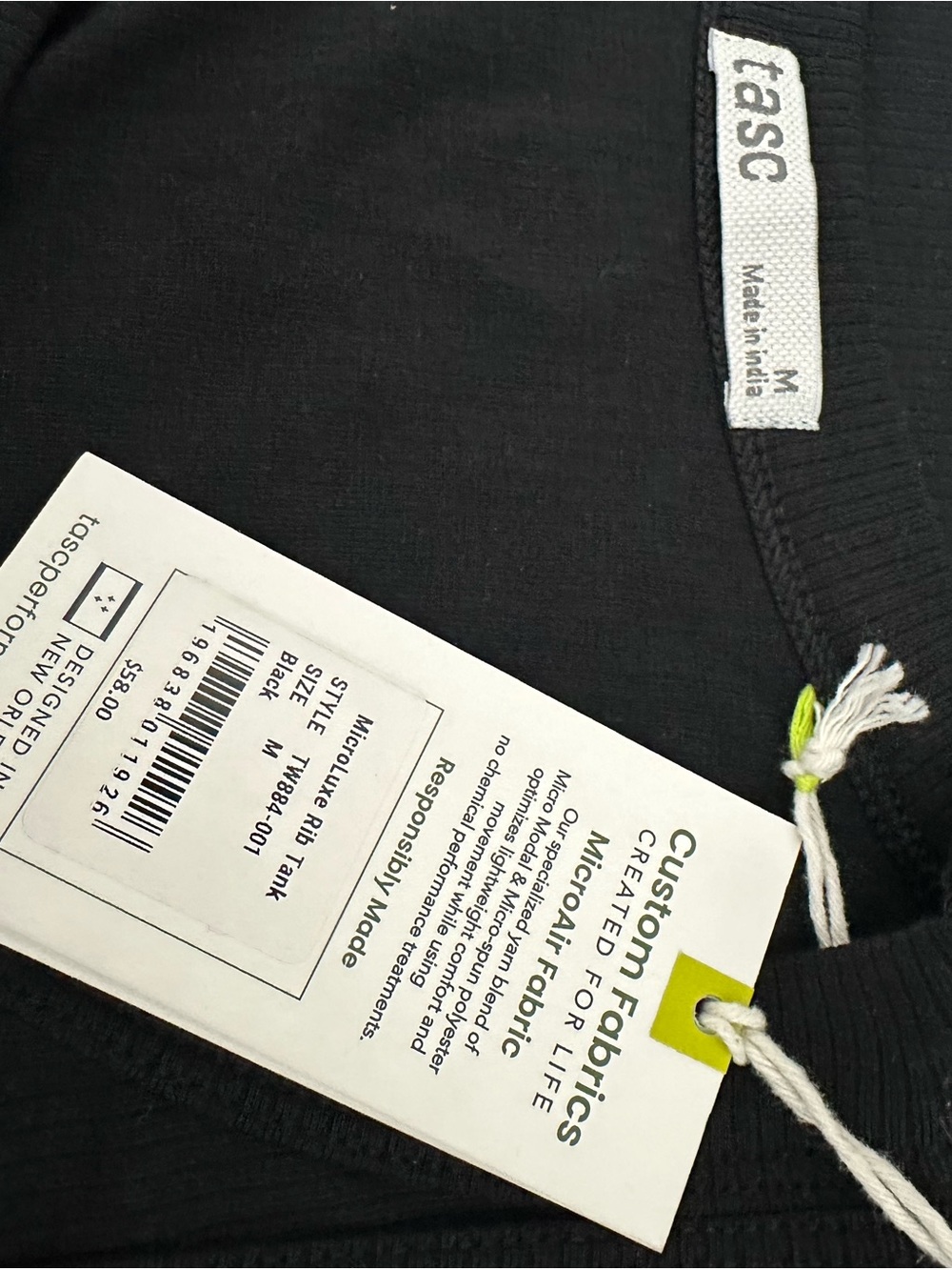 tasc Performance Ribbed Black Tank - Women's - Picture 2 of 2